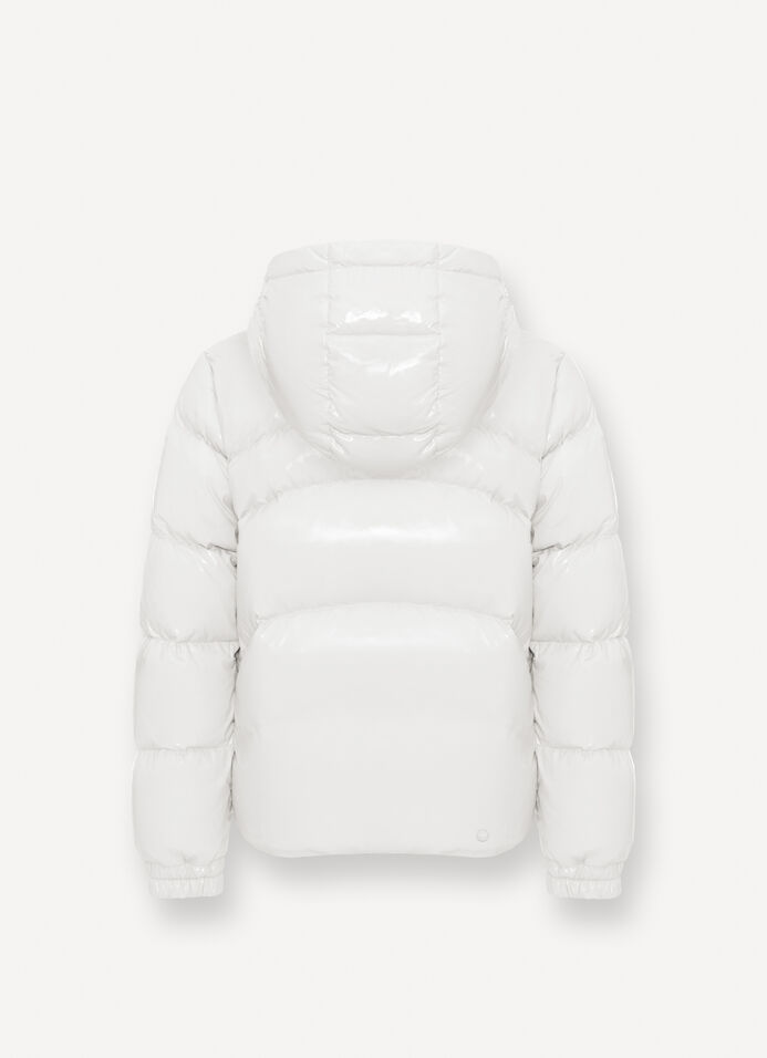 Glossy hooded down jacket image number 6