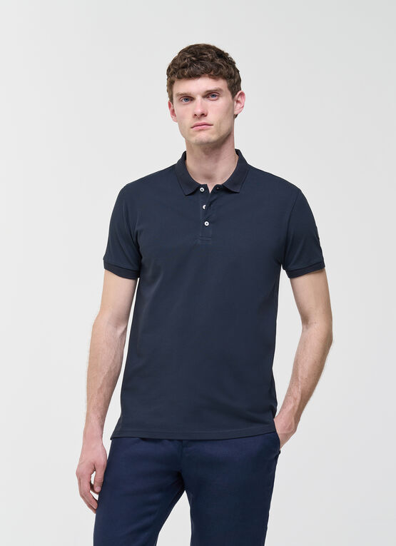 Stretch piqu&eacute; polo shirt