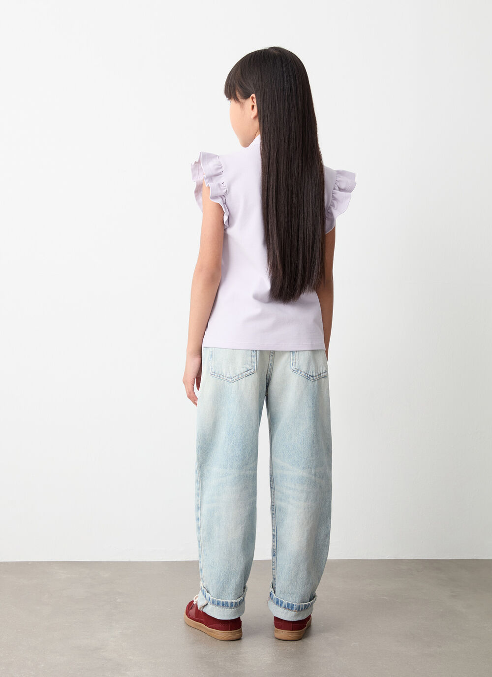 Polo en piqu&eacute; avec volants image number 3