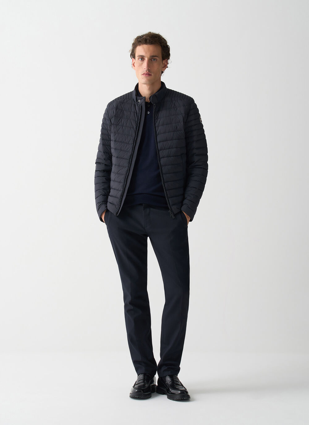 Lightweight down biker jacket image number 0