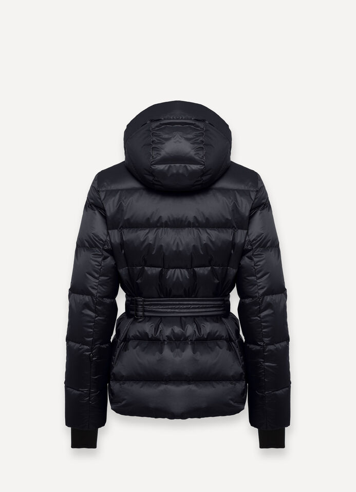 Glossy padded ski jacket with belt image number 5