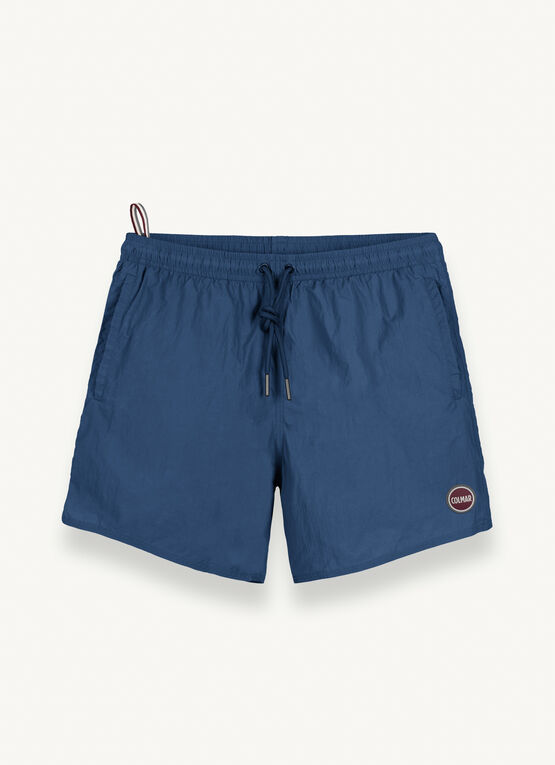 Solid-colour taslan swim shorts