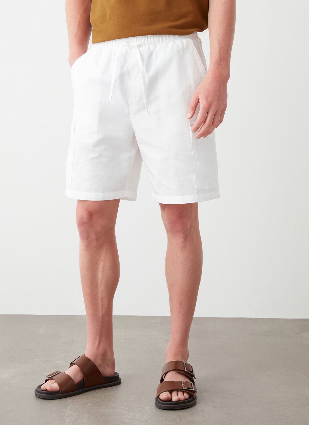 Linen safari shorts image number 0