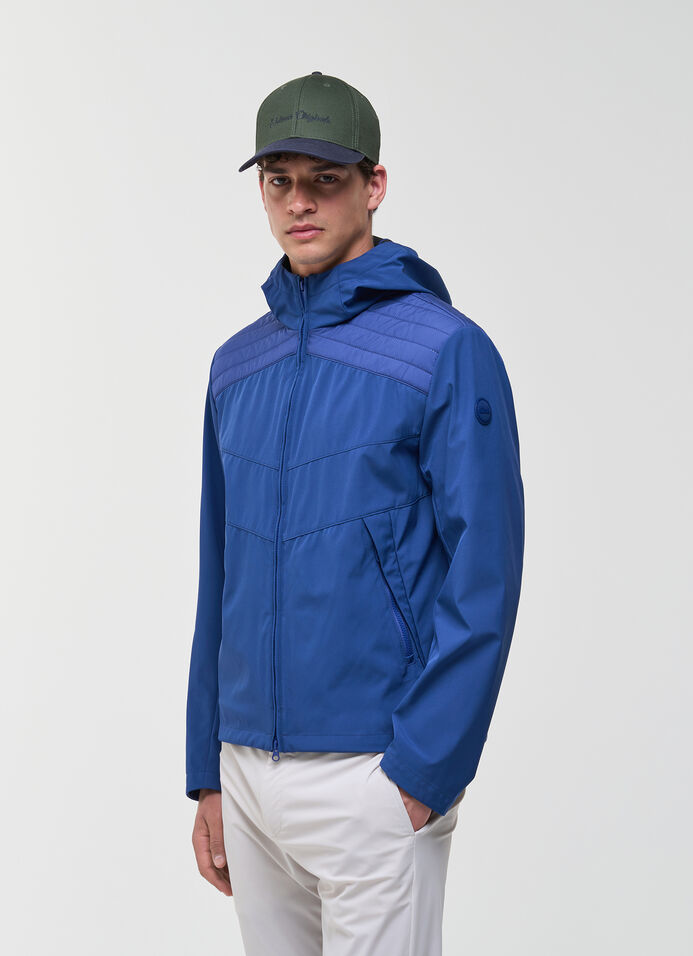 Bi-material wad-padded jacket