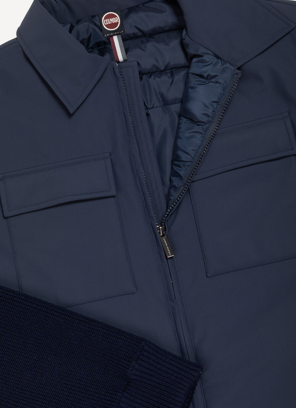 Shirt jacket with knit sleeves image number 6