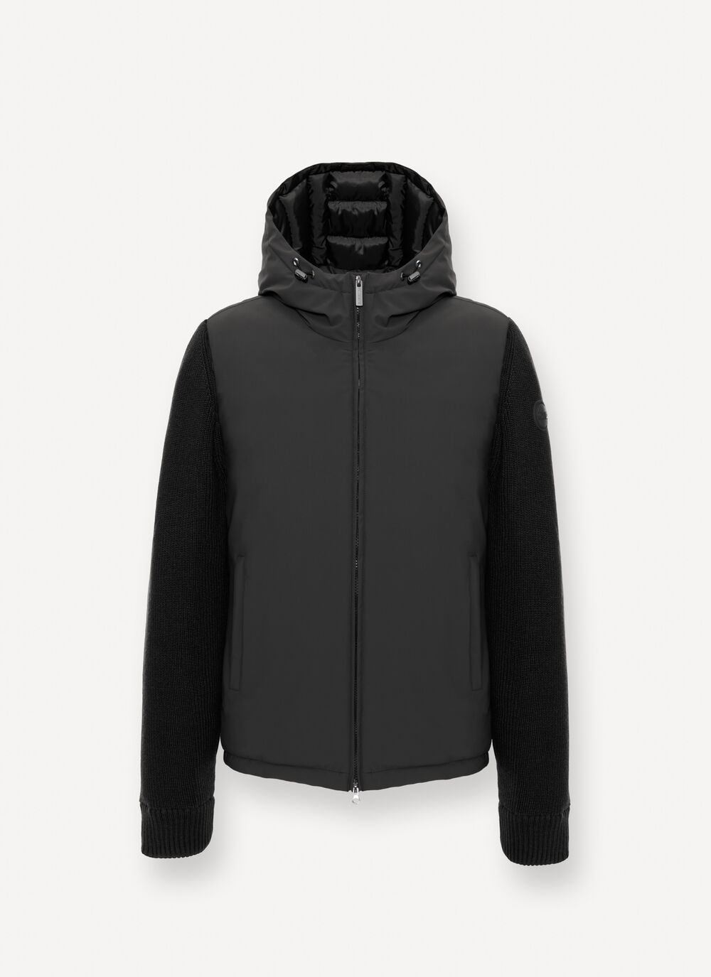 Padded jacket with knit sleeves  image number 4