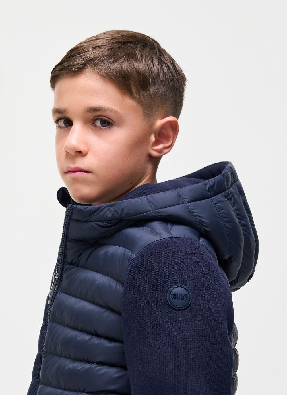 Unisex wadded hybrid jacket