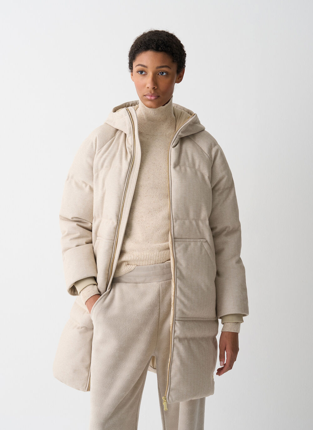 Daunenmantel mit Chevron-Muster  image number 1