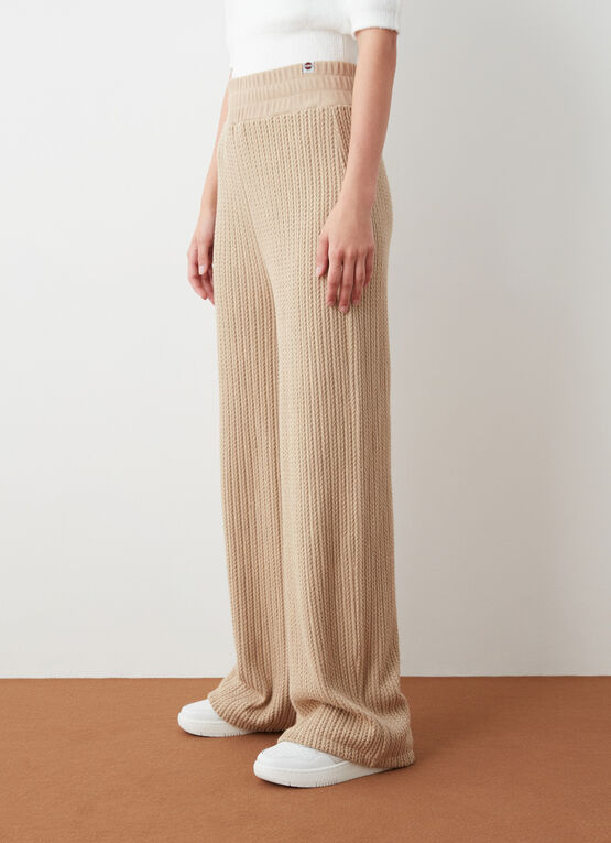 Cable-knit sweatpants