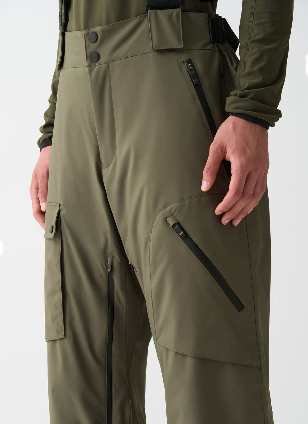 Padded cargo-style ski salopettes image number 1