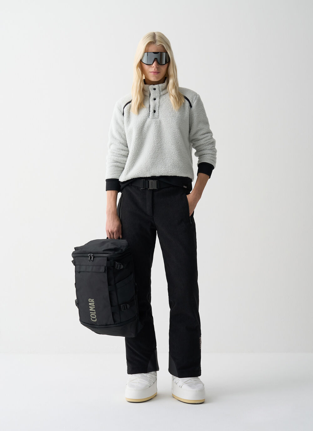 Teddy-effect cropped ski fleece  image number 0