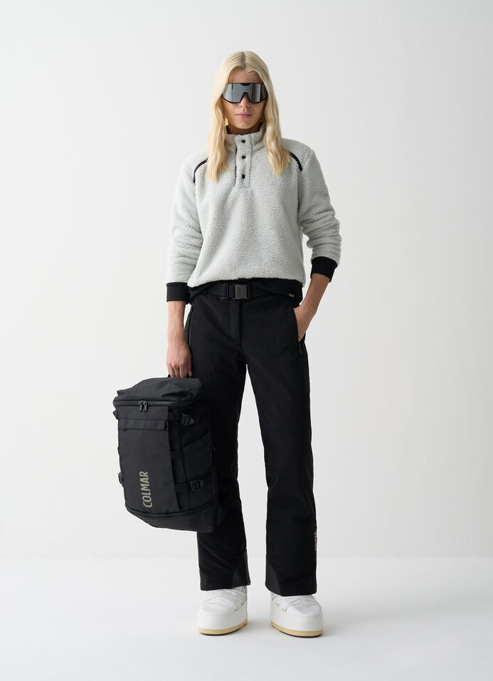 Teddy-effect cropped ski fleece 