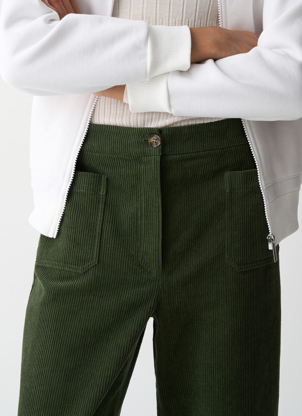 Flared velvet trousers image number 2