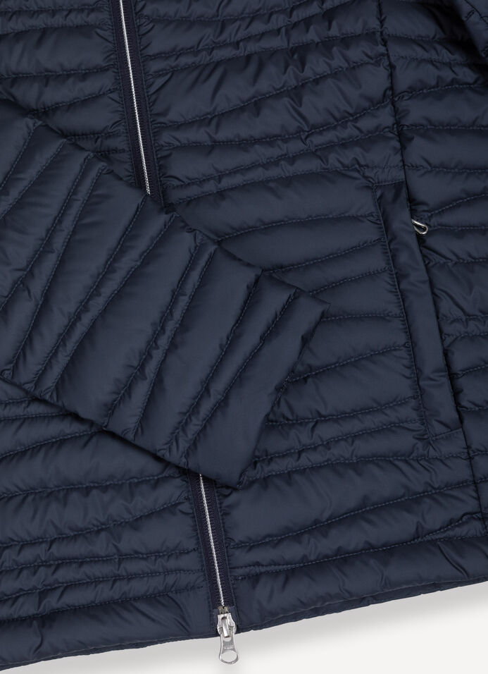 Hooded down jacket with wave quilting image number 6
