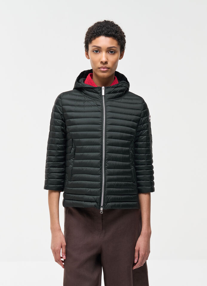 Light down cape with drawstring