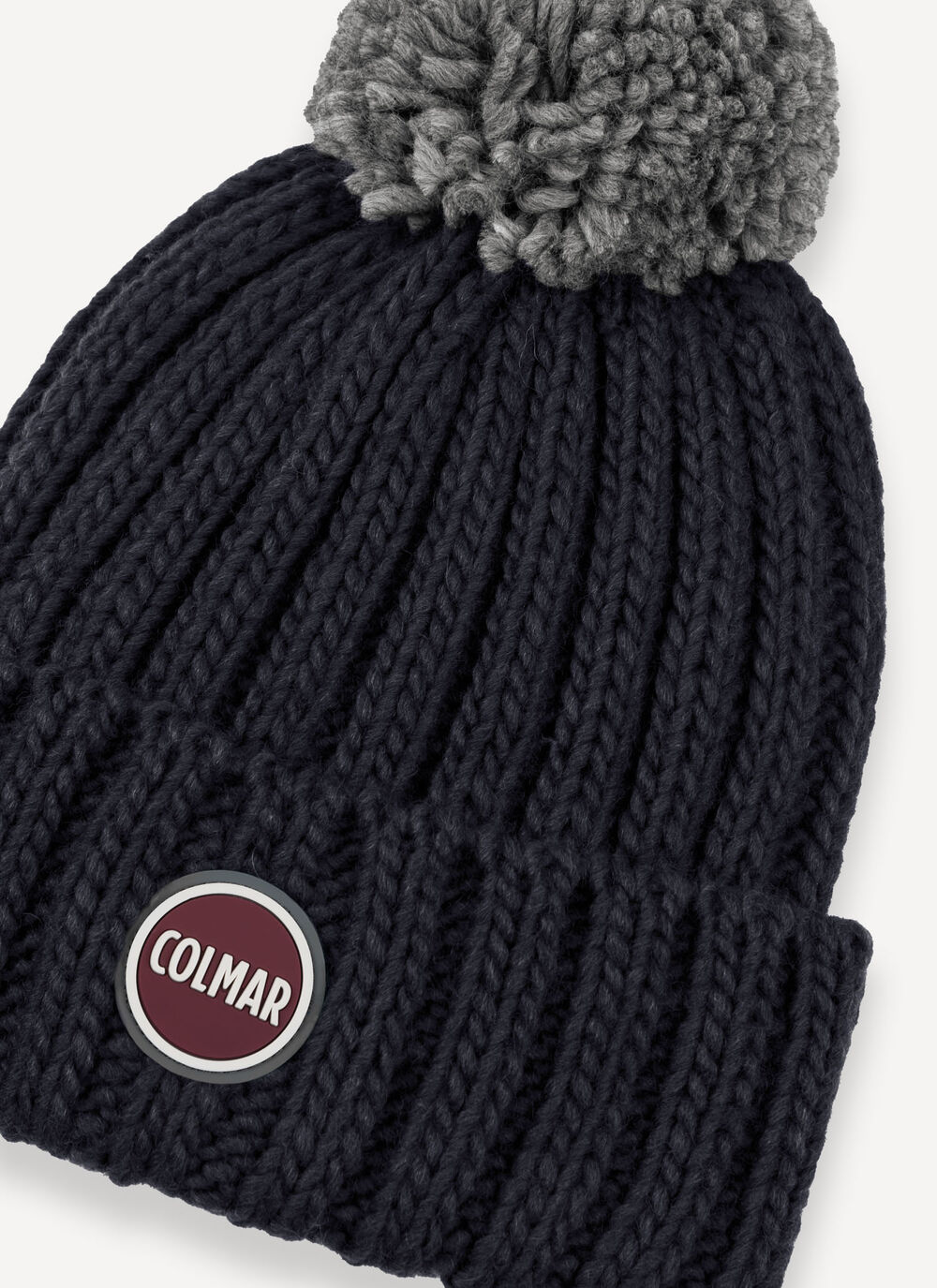 Unisex rib-knit hat with pom-pom image number 4