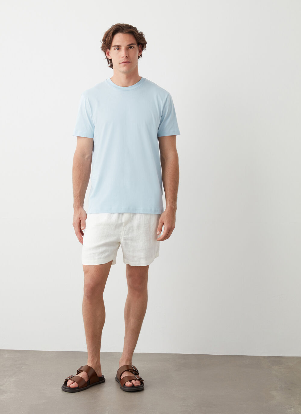 Solid-color short-sleeved T-shirt image number 0