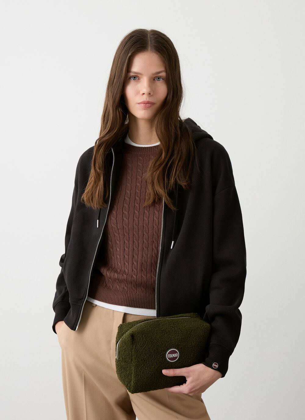 Teddy-effect clutch bag image number 0