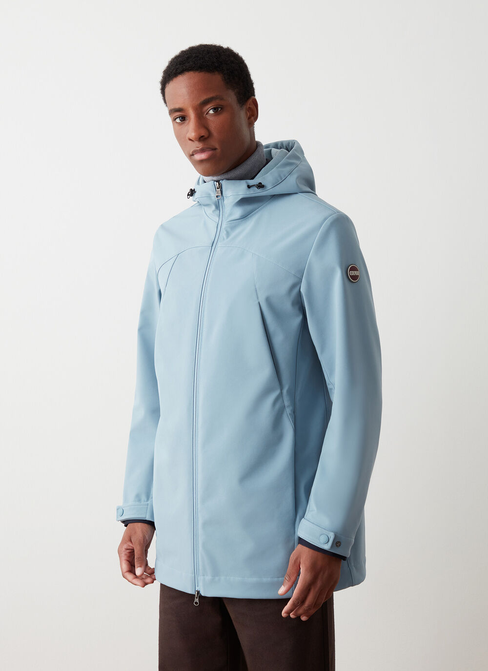 Long waterproof autumn-weight softshell jacket image number 0