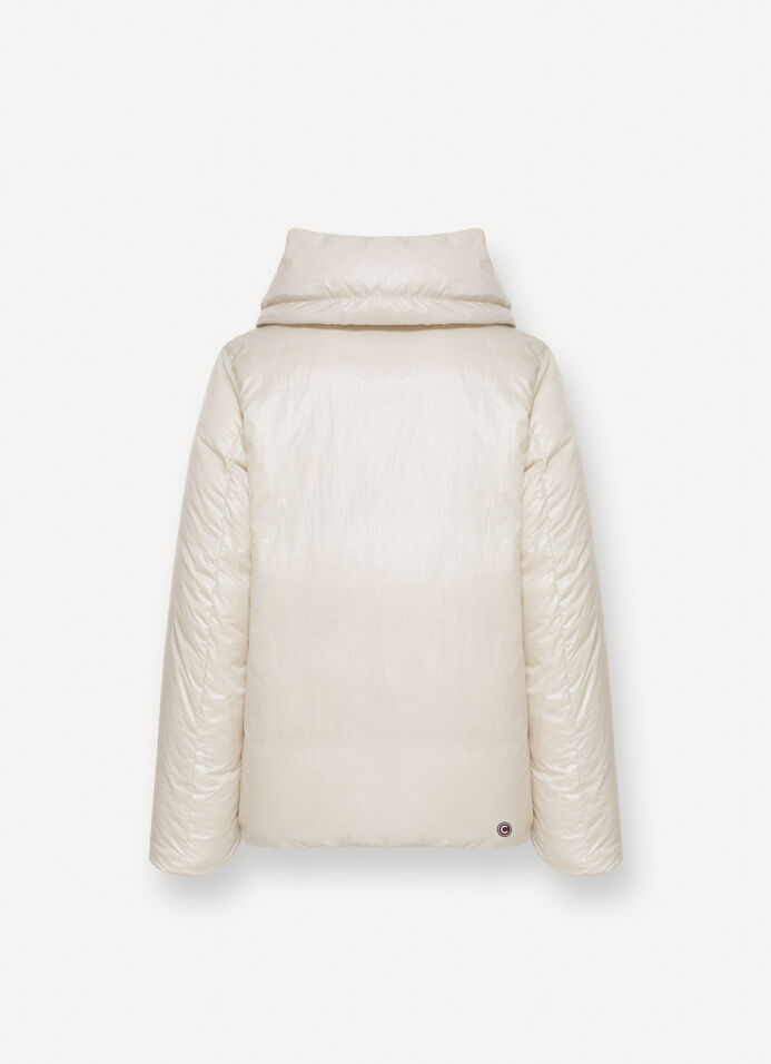 Marbled-effect down jacket with maxi-collar image number 5