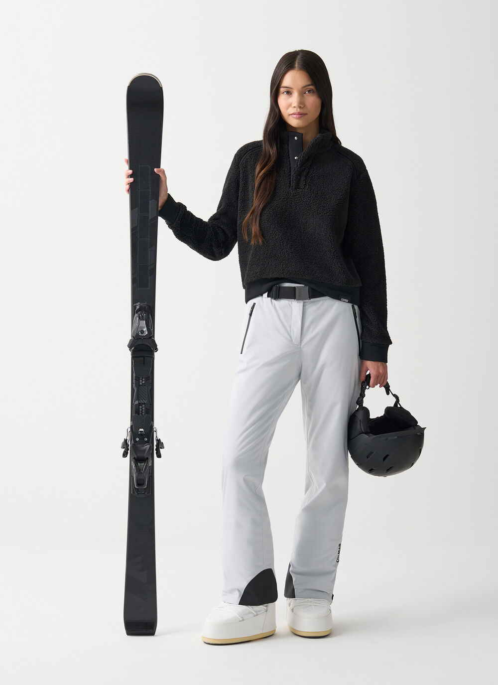 Teddy-effect cropped ski fleece  image number 1