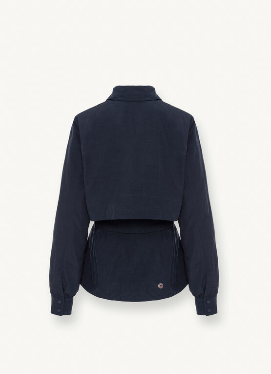 Glossy cotton-look fabric jacket