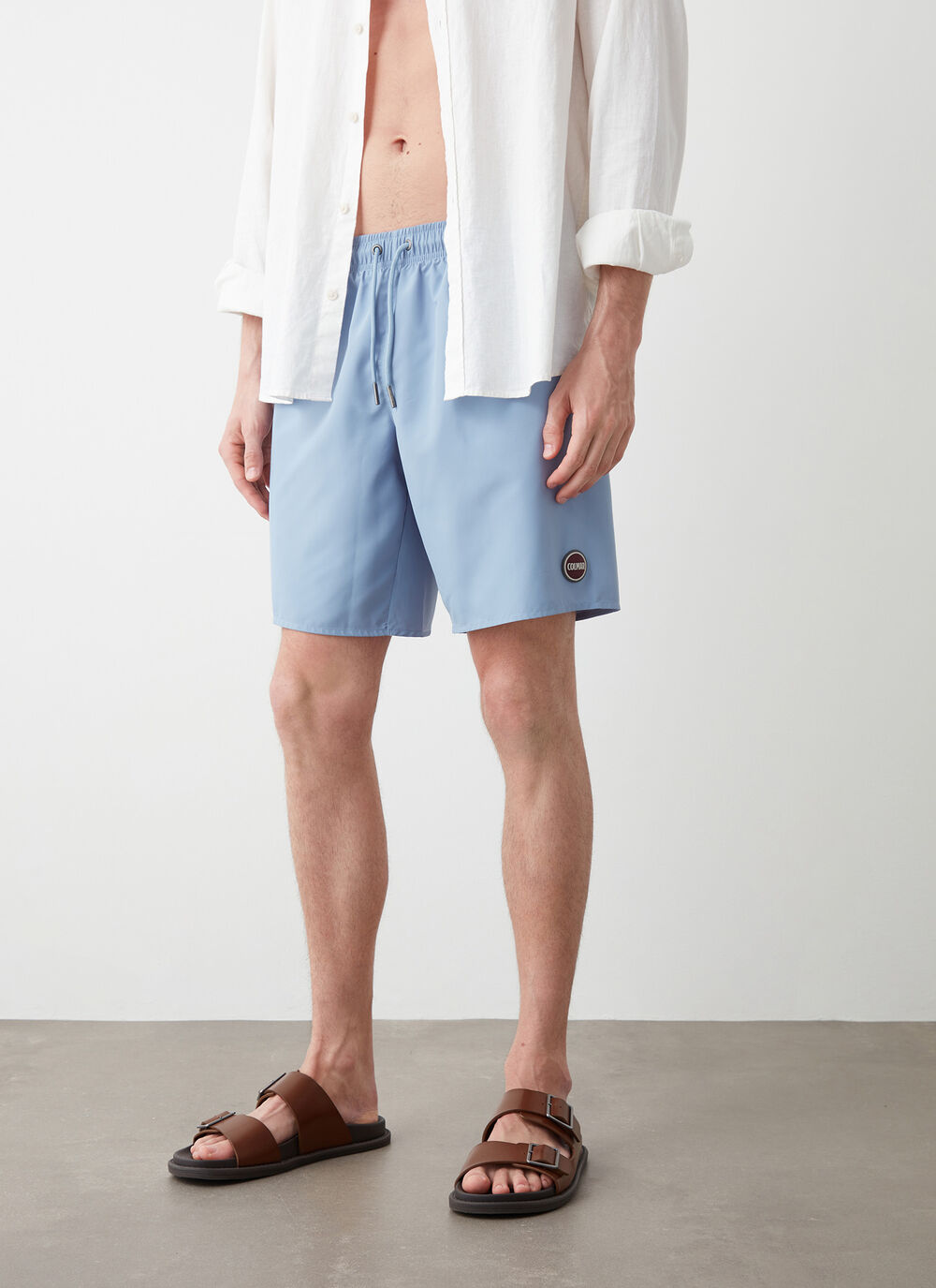 Long swim shorts with drawstring image number 2