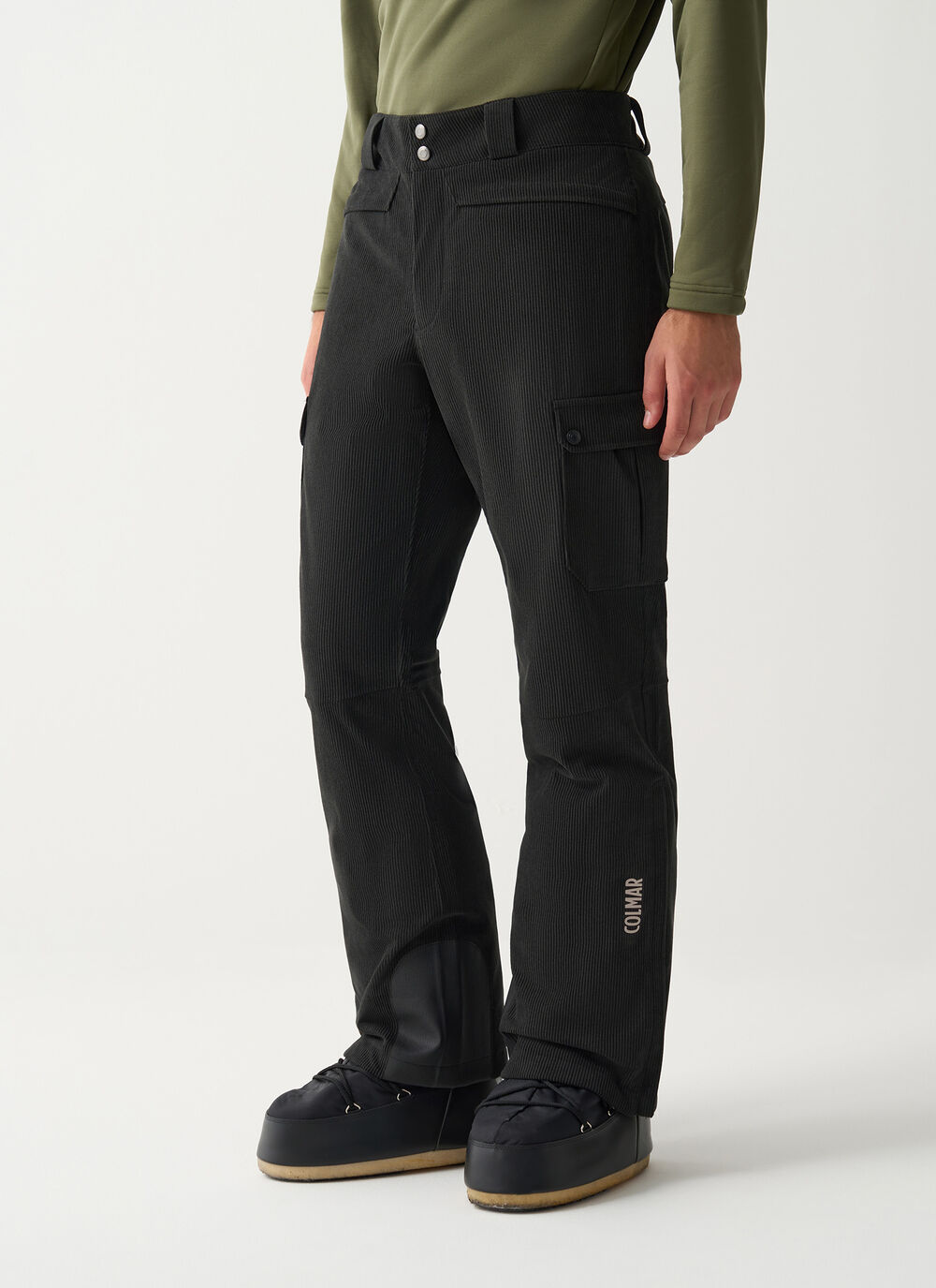 Padded corduroy ski pants image number 1
