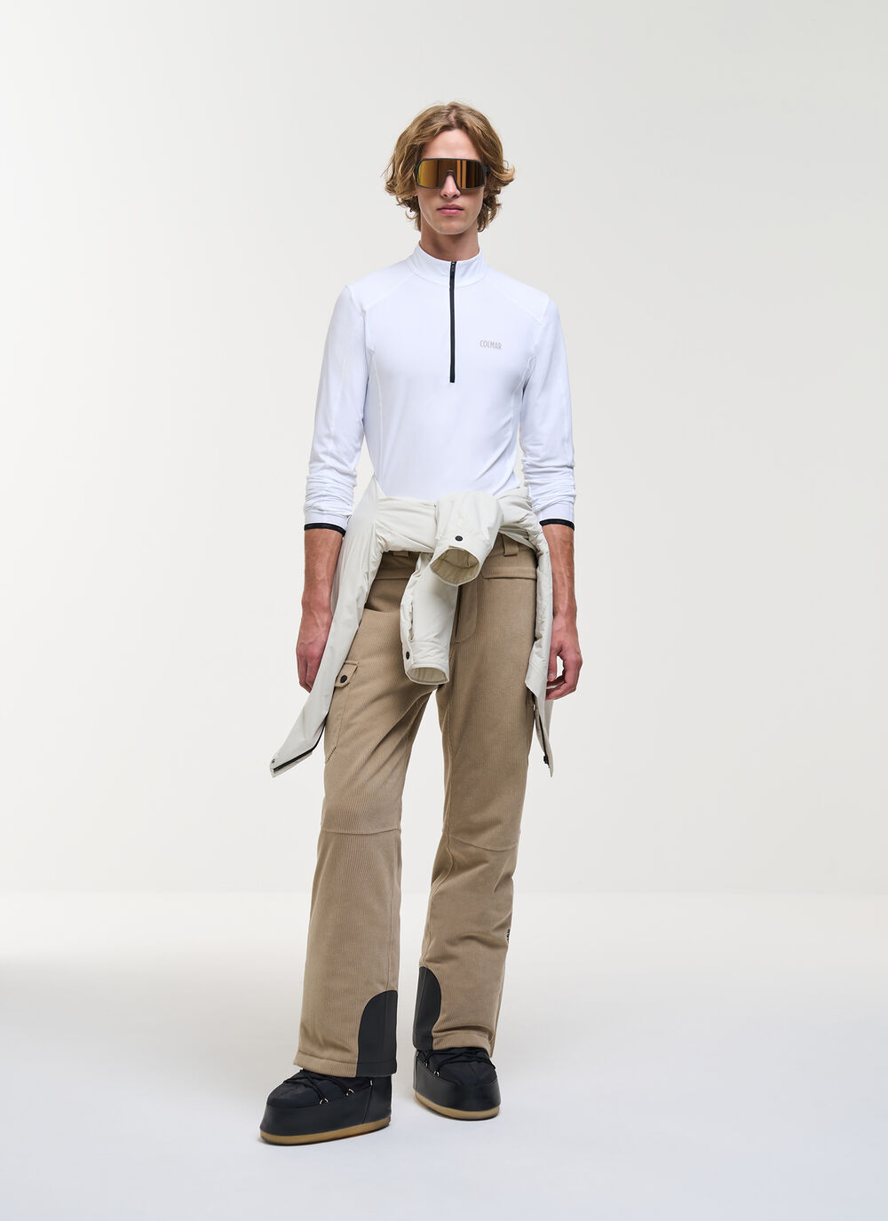 Thermal stretch ski jumper with half-zip image number 1