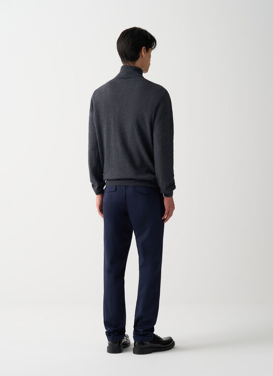 Fine knit polo-neck jumper 