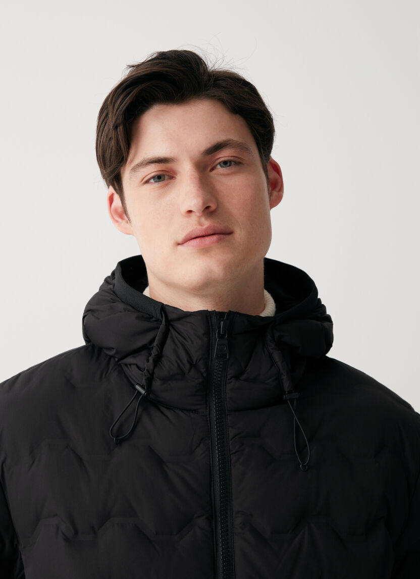 Hooded wooleffect down jacket Colmar