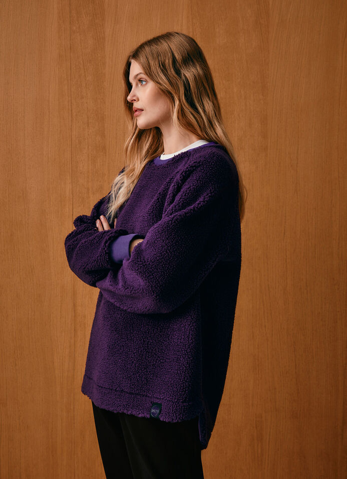 Asymmetrical teddy maxi-sweatshirt image number 1