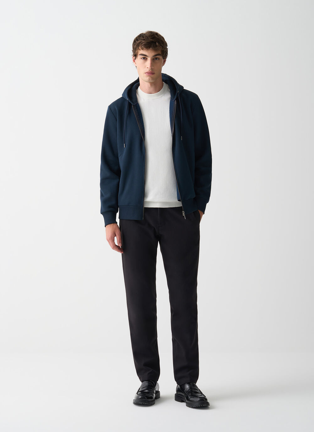 Full zip cotton sweatshirt image number 0