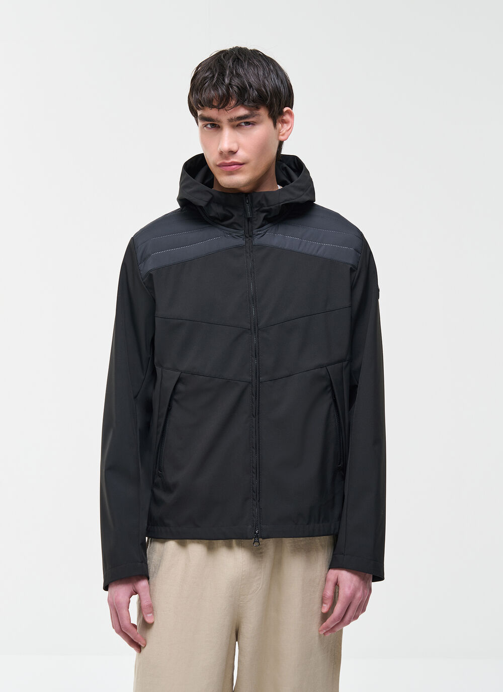 Bi-material wad-padded jacket image number 1