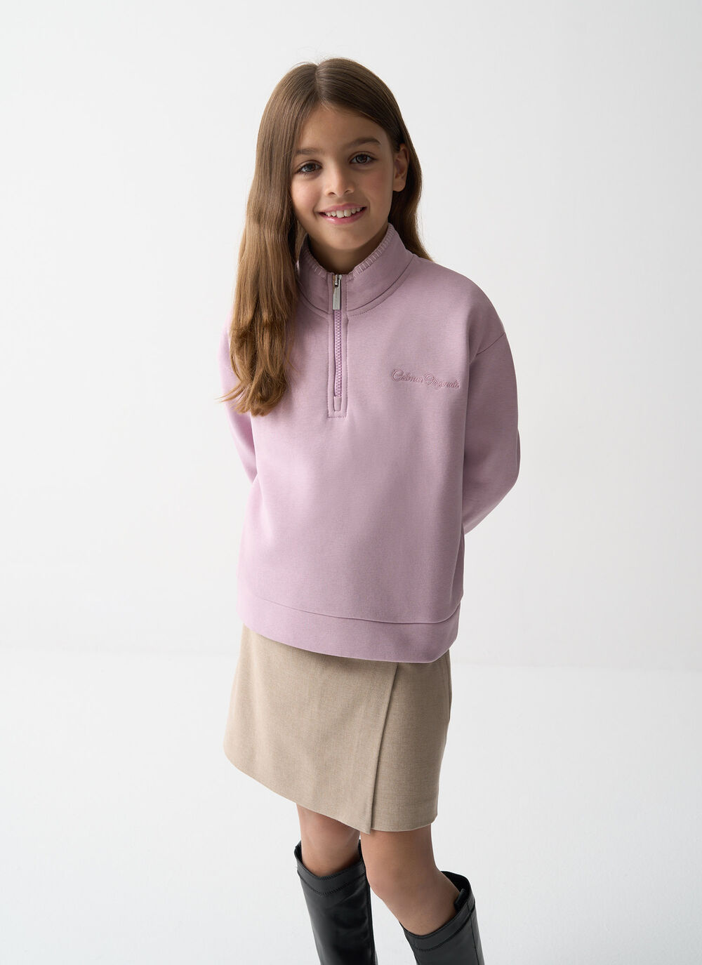 Half-zip sweatshirt with embroidery image number 1
