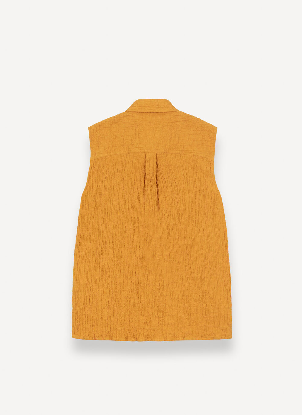 Sleeveless shirt in crinkled fabric image number 5