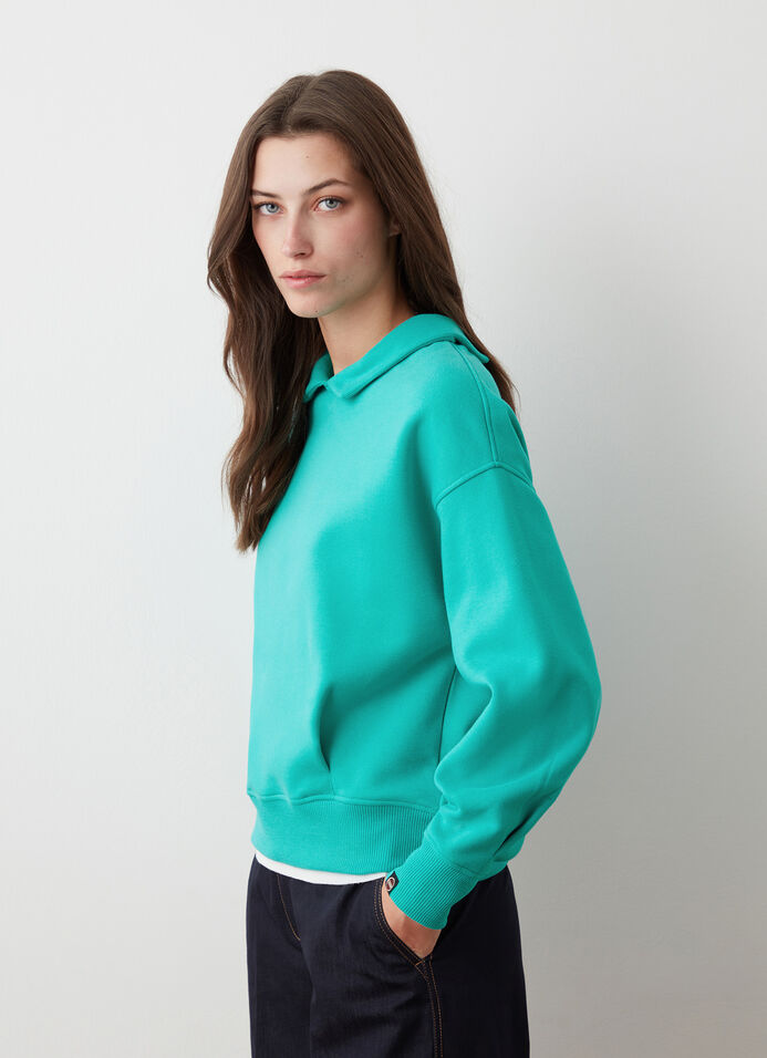 Sweatshirt with collar and darts image number 0