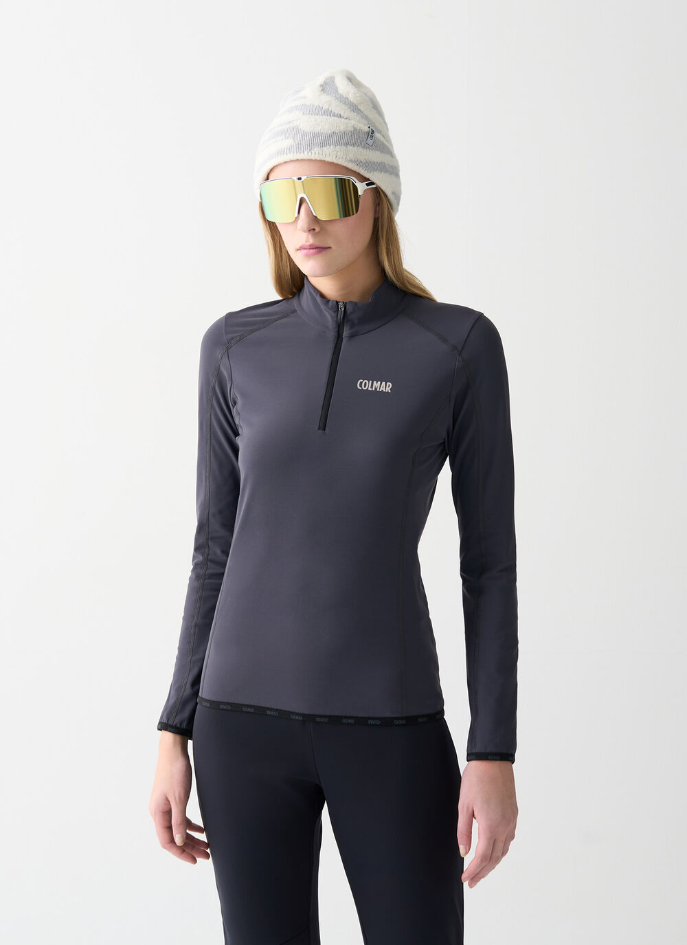 Thermal stretch ski jumper with half-zip image number 1