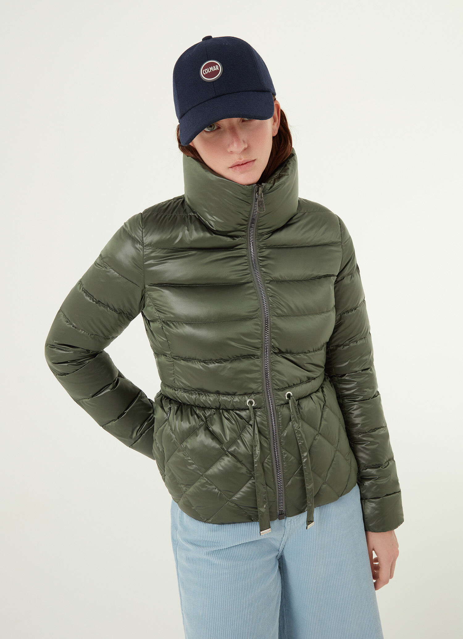 Iridescent diamond quilted jacket with drawstring - Colmar