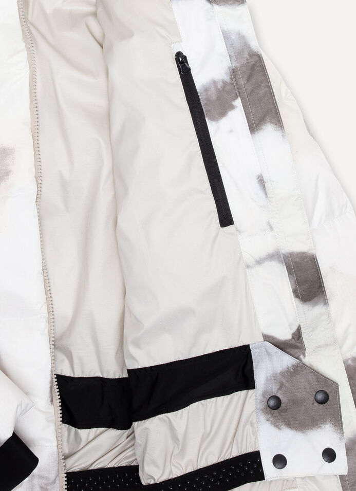 Extra-warm down ski jacket with watercolour print image number 6