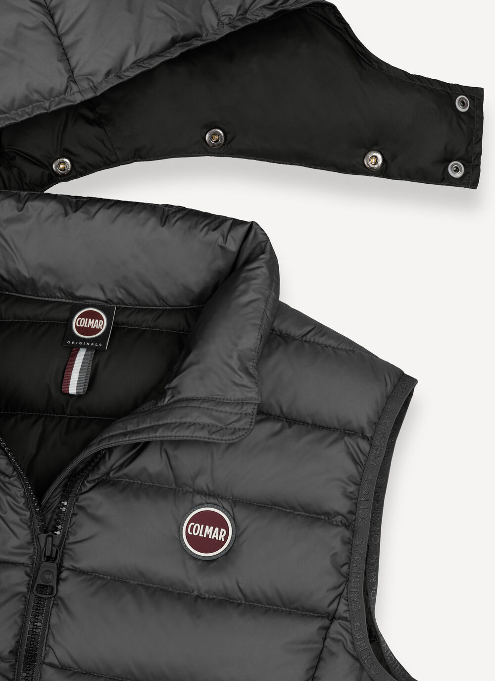 Down vest with detachable hood image number 6