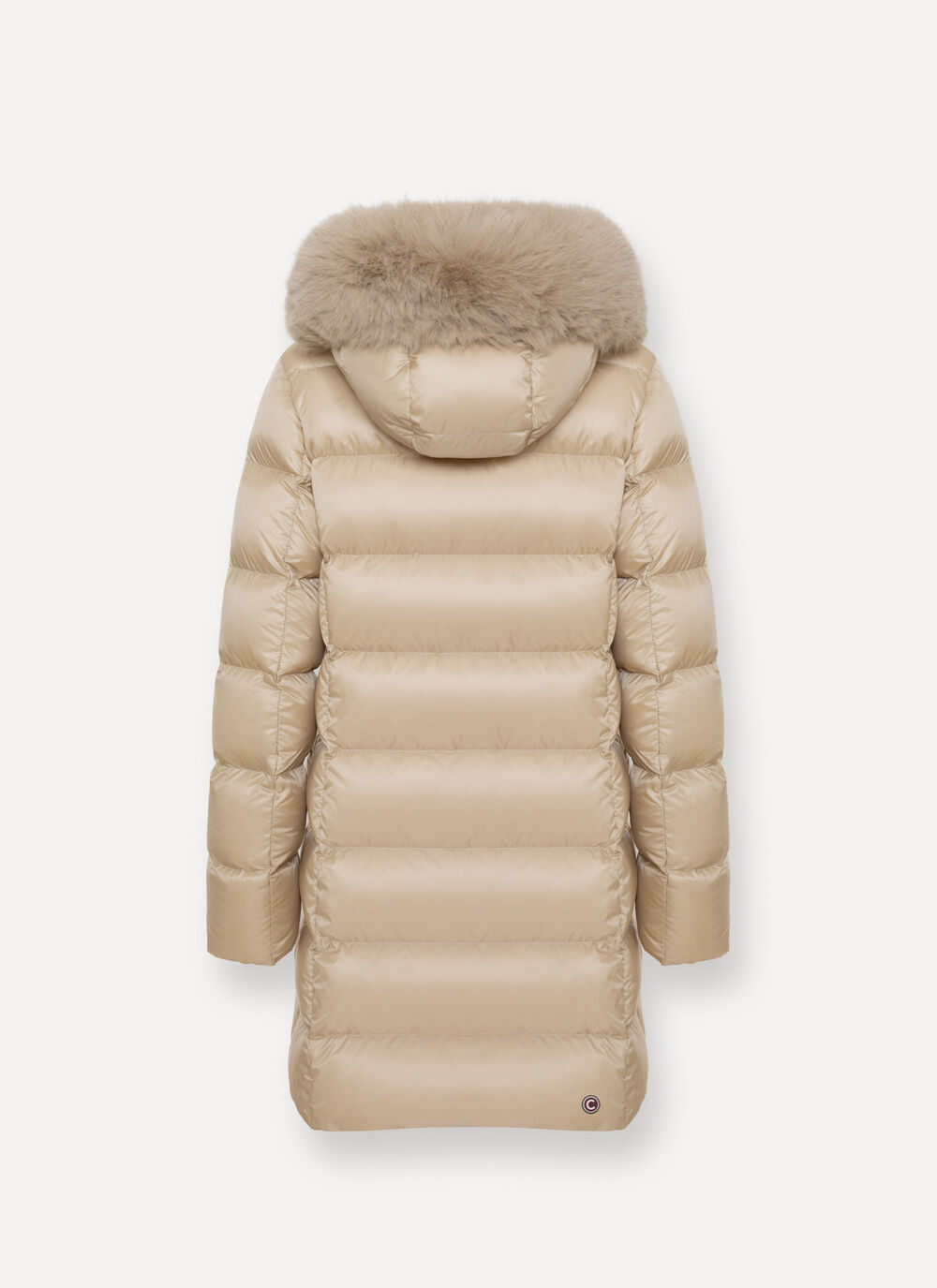 Long down jacket with faux fur image number 5