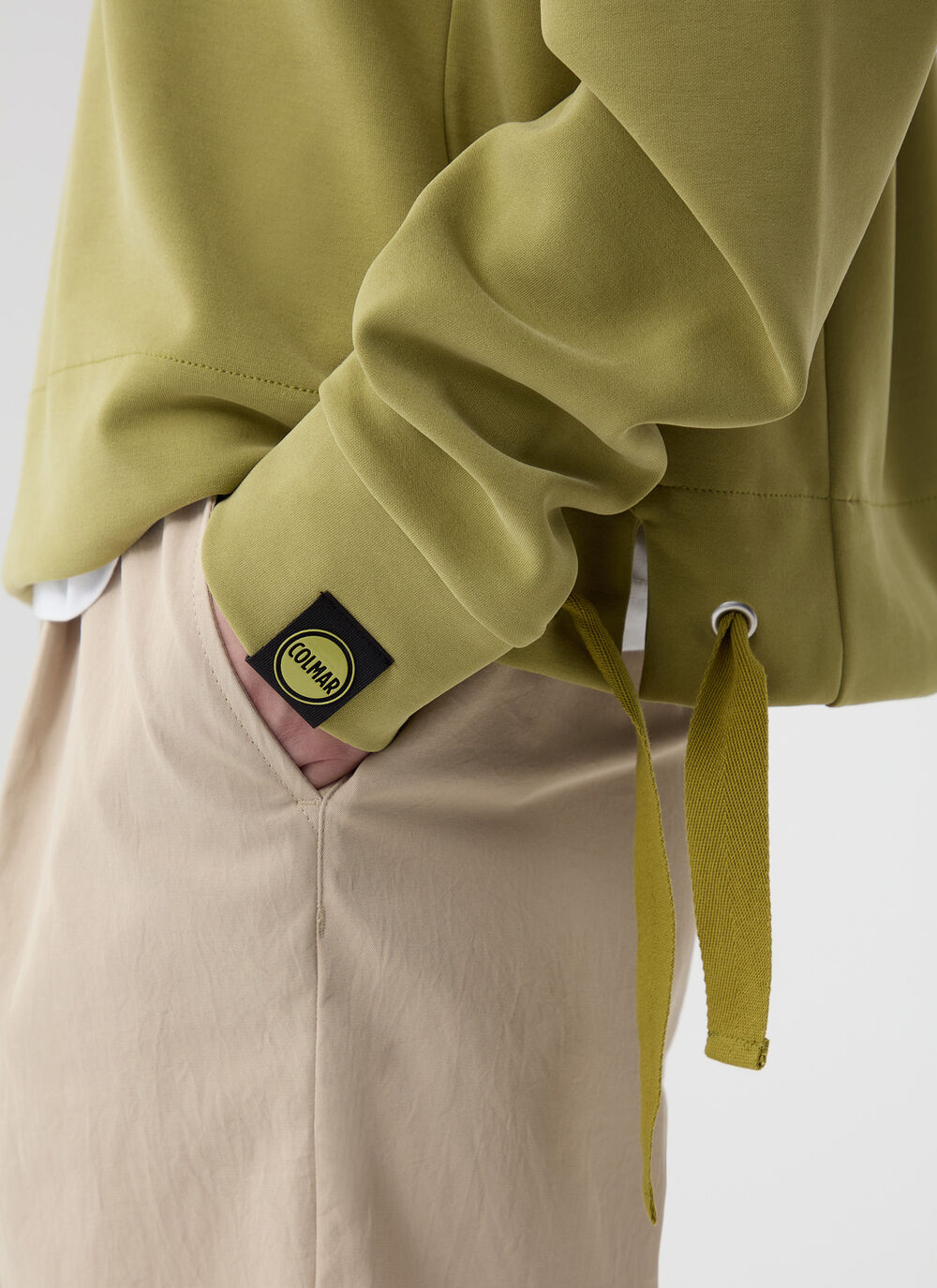 Crew-neck sweatshirt with drawstring  image number 2