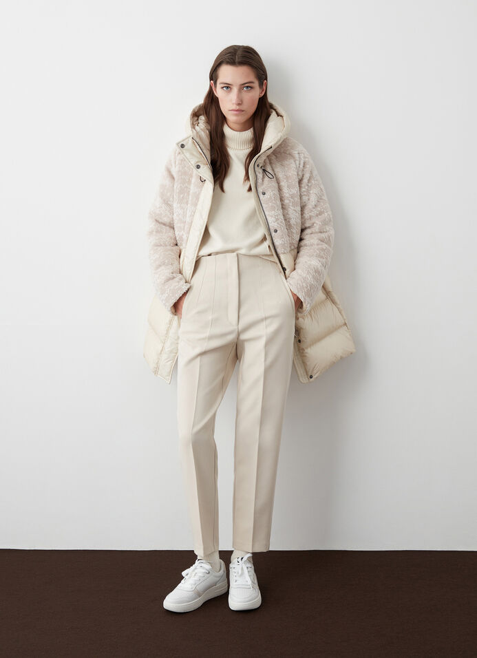 Hooded jacquard down jacket image number 2