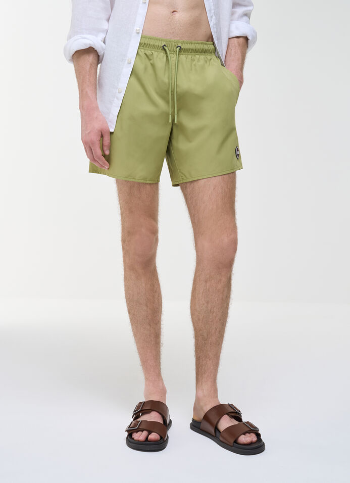 Branded swimming trunks