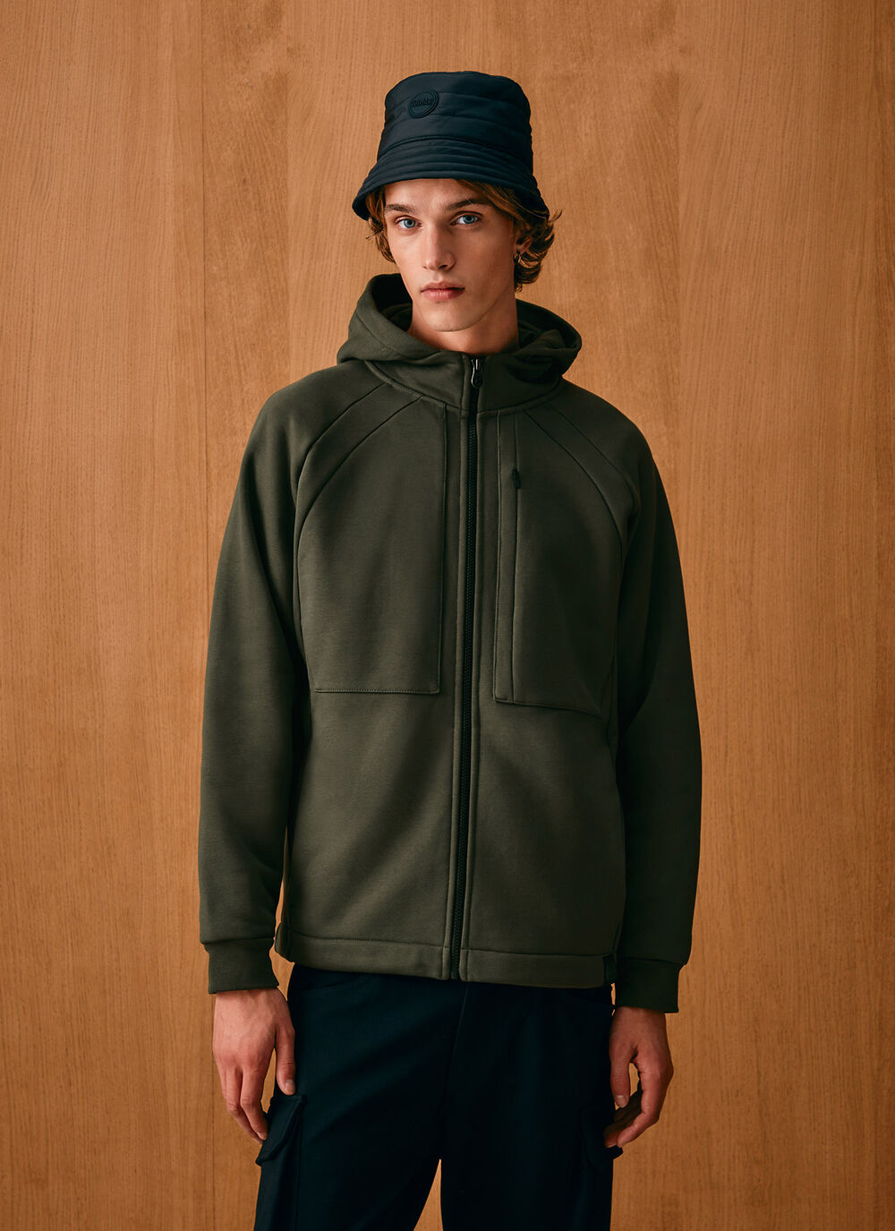 Sweatshirt with zip and maxi-pocket image number 1