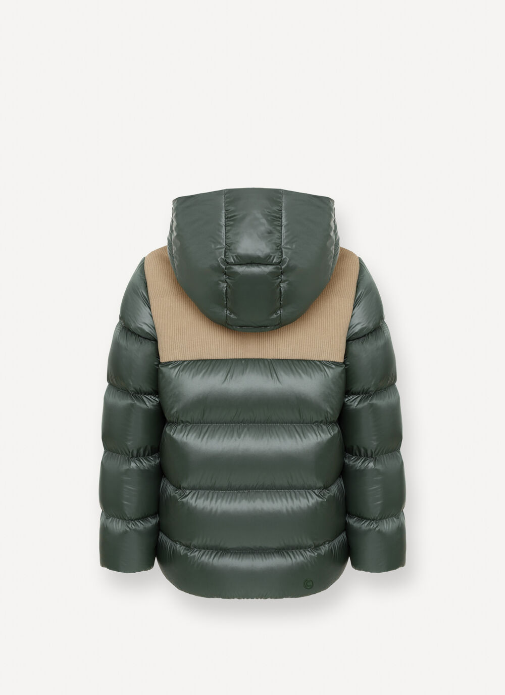 Down jacket with velvet inserts