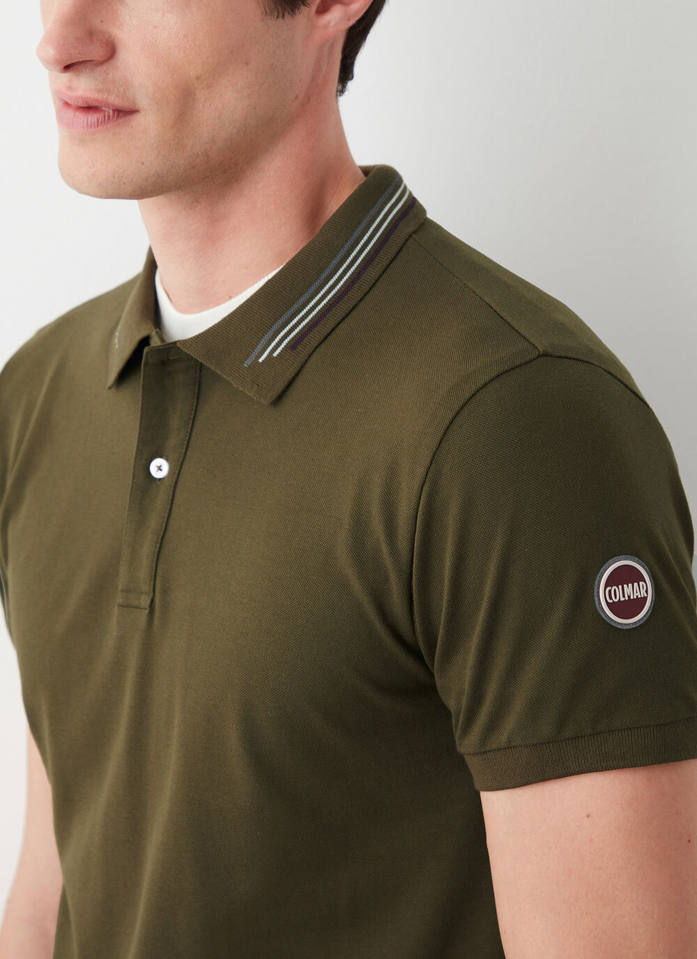 Piqu&eacute; polo-shirt with jacquard stripe image number 2