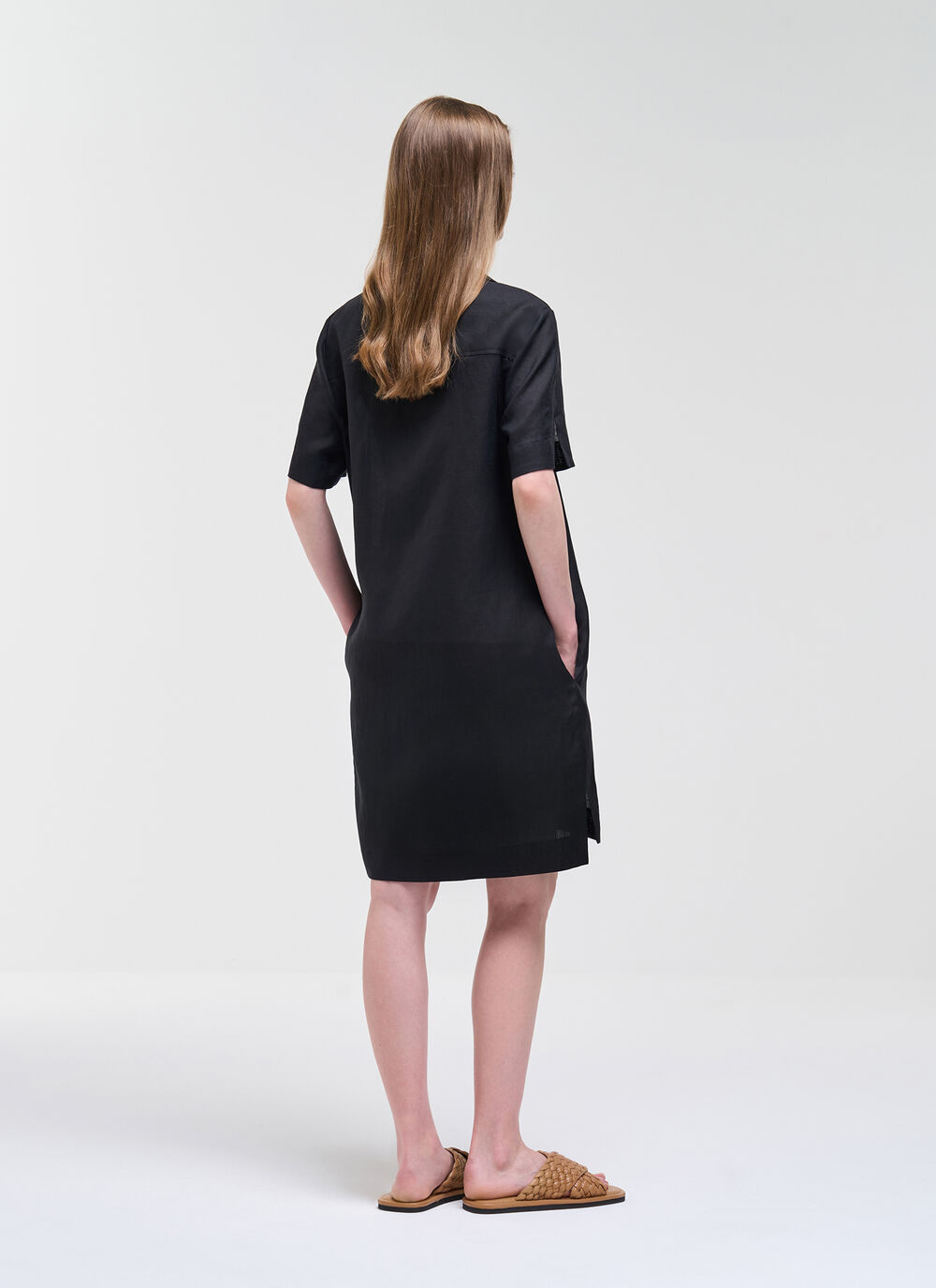 Linen Shirt Dress image number 3