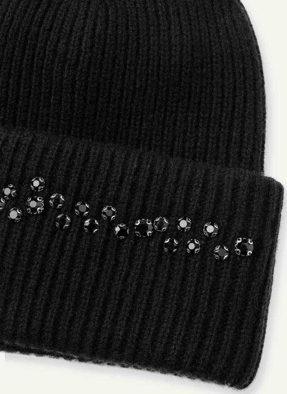 Women's virgin wool hat with rhinestones image number 3